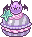 Purple macaroni with a bat