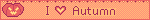 Blinkie with a floating pumpkin And Text: I heart Autumn